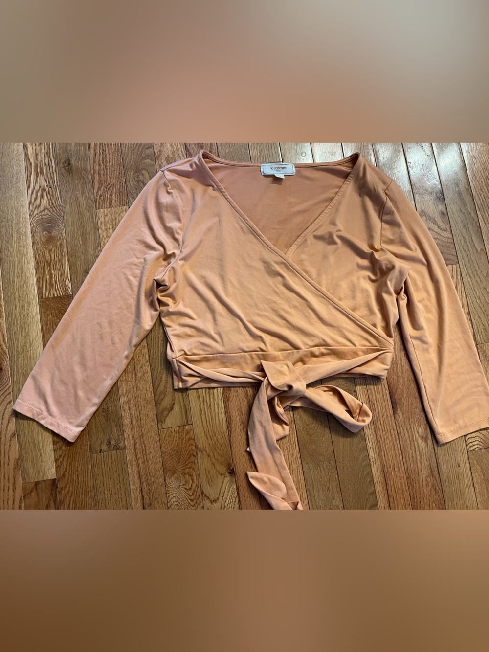 No Comment Wrap Crossover Crop Top Sz L Color most like 2nd Pic Great Like New